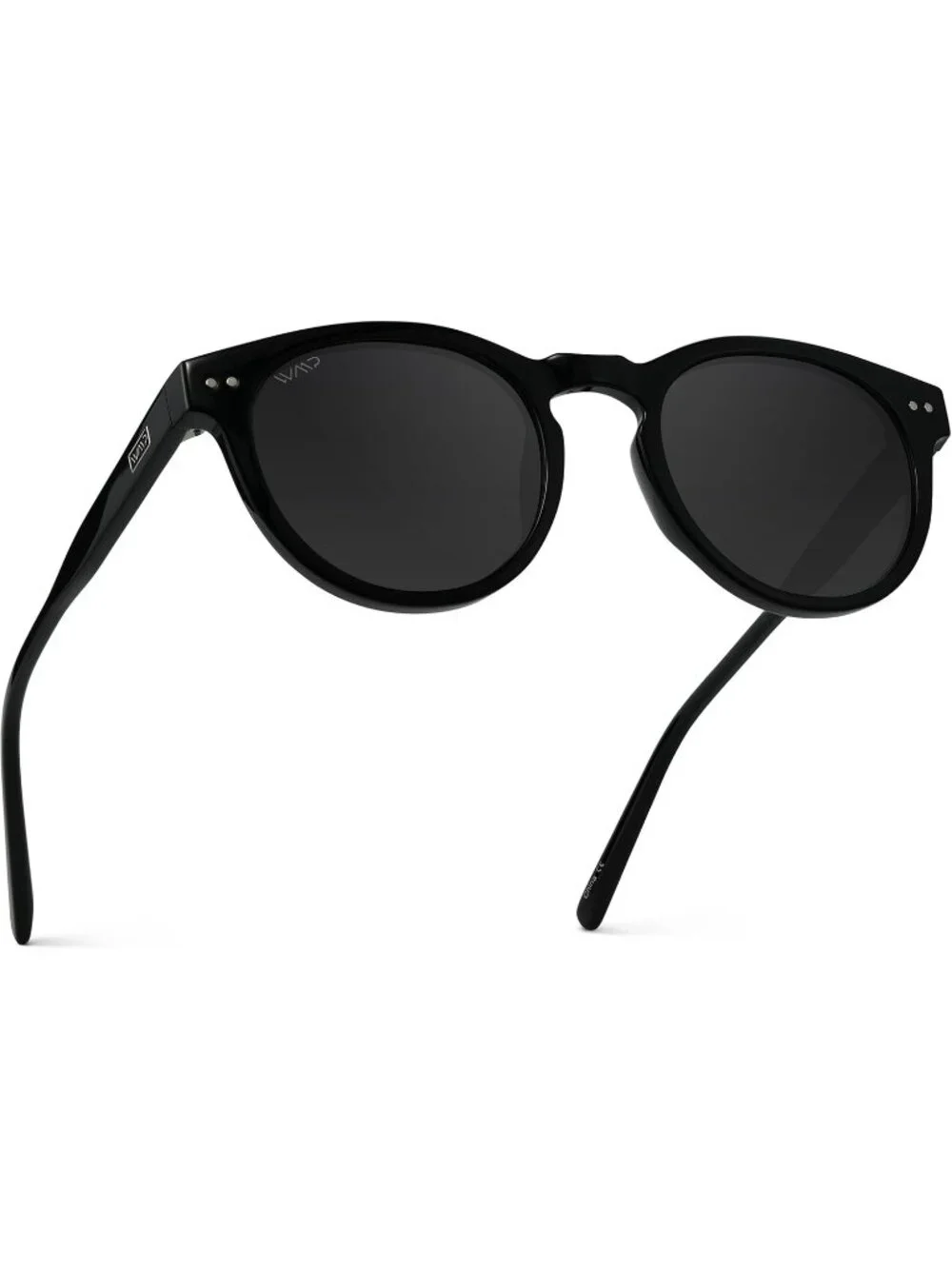 Women's Black Frame Smoke Lens Glasses Round Polarized Retro Wear Protection